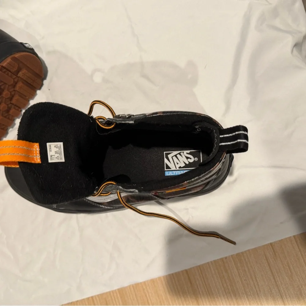 Vans Men's Black and Camouflage Sneakers with Orange Accents - Picture 5 of 7